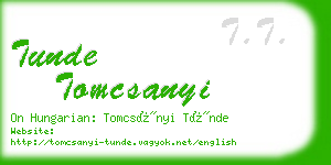 tunde tomcsanyi business card